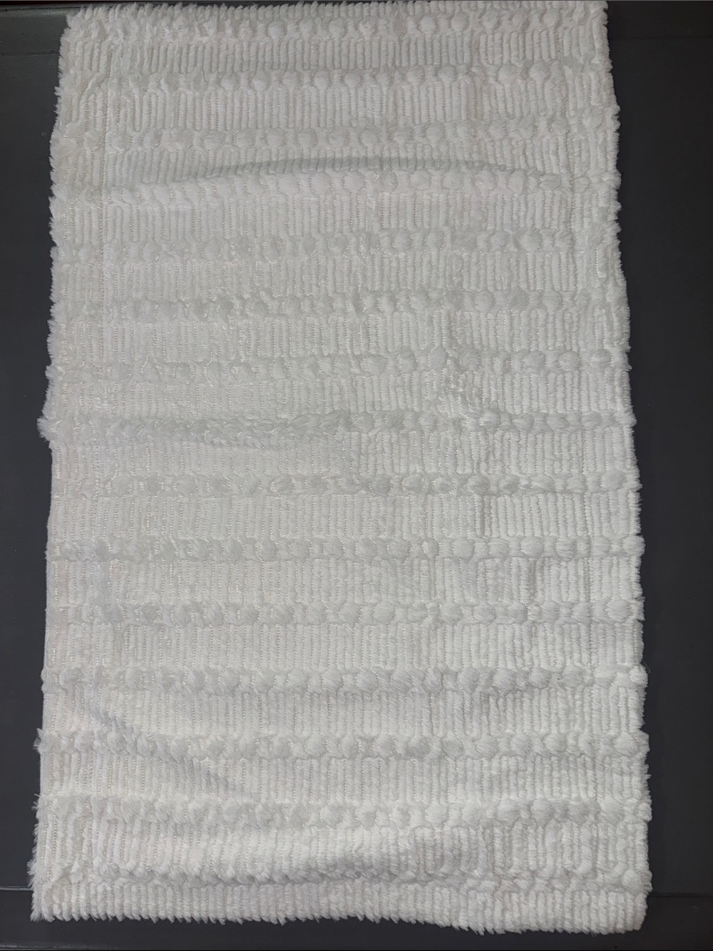 Indigo Loft- set of two King Size pillowcases/sham. White and furry with details